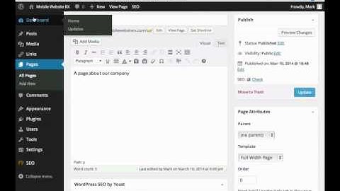 Wordpress 3.8 Tutorial for Beginners Video 10 - Setup a Simple Wordpress Site