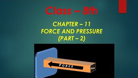 Class - 8th, Science, Chapter - 11, Force And Pressure (Part - 2)