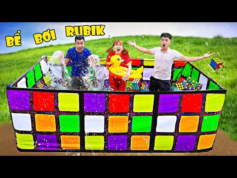 Hà Sam Làm Bể Bơi RUBIK 3X3 Khổng Lồ Tắm Cực Mát
