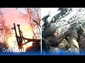Ukrainian soldier nearly gets hit in the head by a Russian rocket in an attack near Luhansk