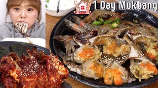 1day MukbangEating marinated raw crabs and spicy raw crabs (Korean ganjang gejang)