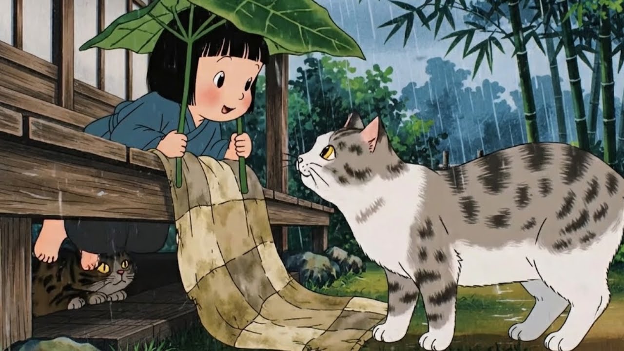 Relaxing Rain, Ghibli Piano 🎹 リラックスできるジブリの雨｜Cozy Family ASMR