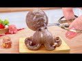 Cooking miniature korean spicy baby octopus in mini kitchen   seafood recipe by tina mini cooking