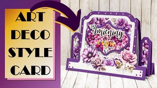 ART DECO STEPPER CARD Nameday Card PURPLE WORLD COLLECTION @CraftingwithQuillingLady