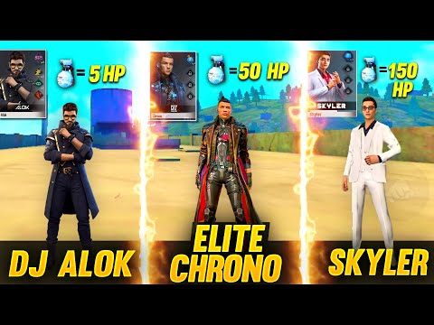 Dj Alok VS Elite Chrono VS Skyler And Many More Character Ability Test - Garena Free Fire