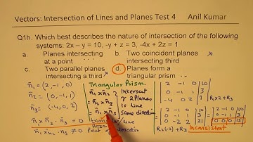 Vectors Intersection of Lines and Planes Part 1 Test MCV4U - EDEXCEL - GCSE