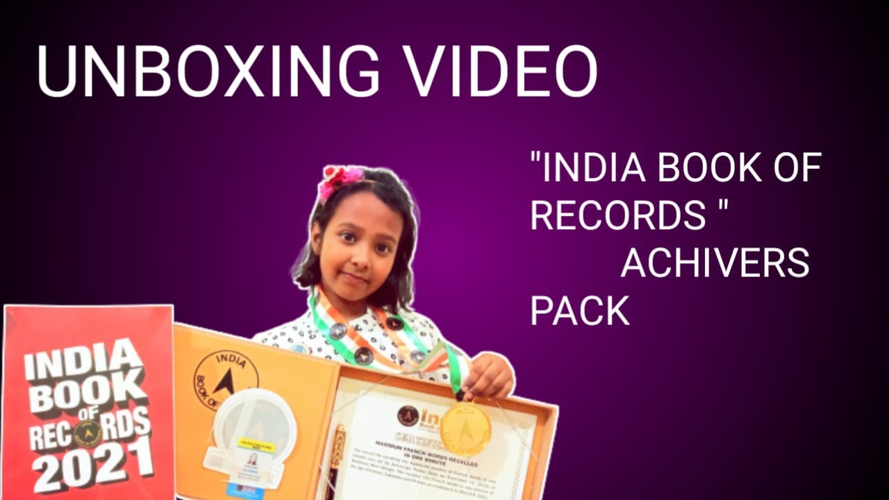 MY" INDIA BOOK OF RECORDS" ACHIVER'S PACK UNBOXING VIDEO..... YouTube