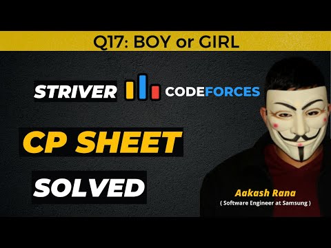 Boy or Girl | Striver CP Sheet | Codeforces | Competitive Programming #striver #cp