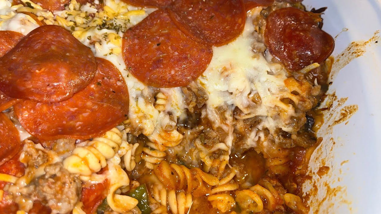 How To Make A Crockpot Pizza Casserole YouTube