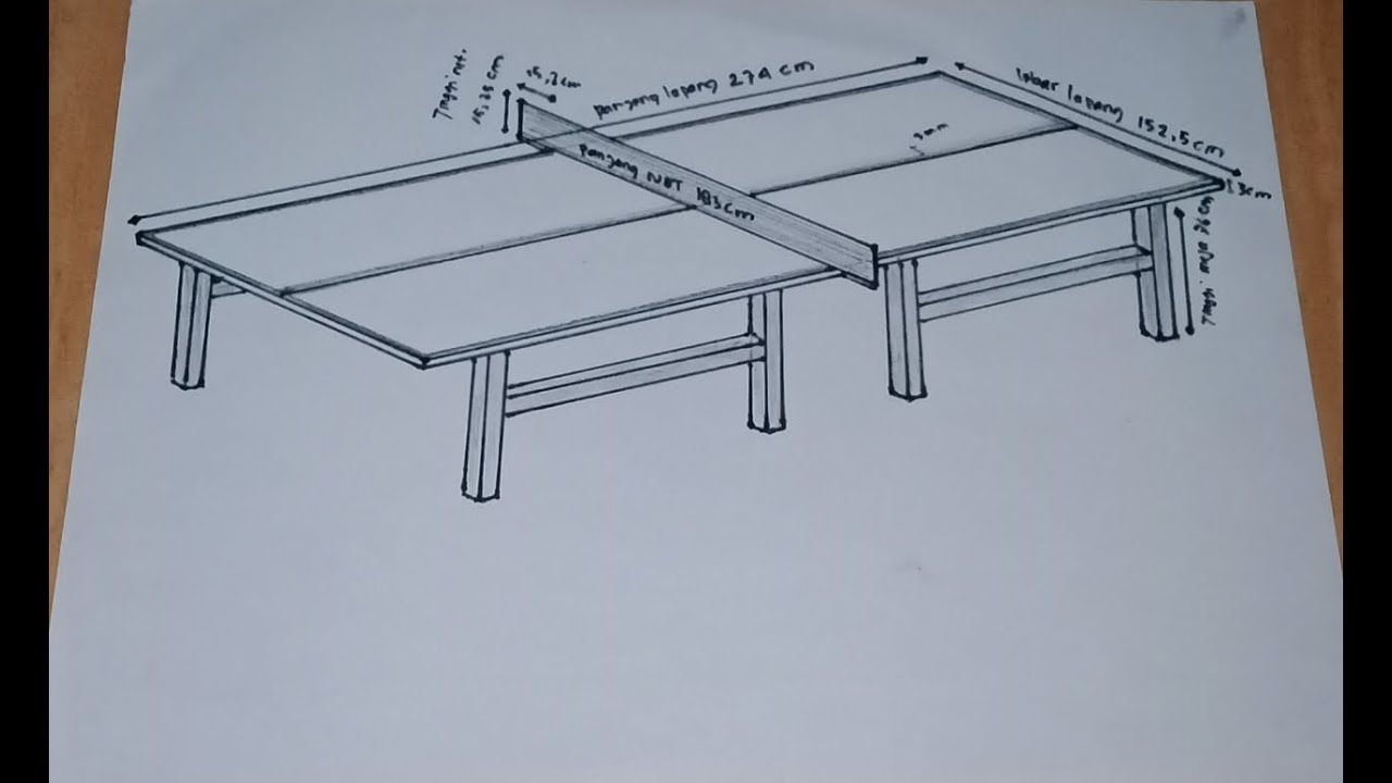  Cara  menggambar  lapangan TENIS MEJA  lapangan tenis meja  