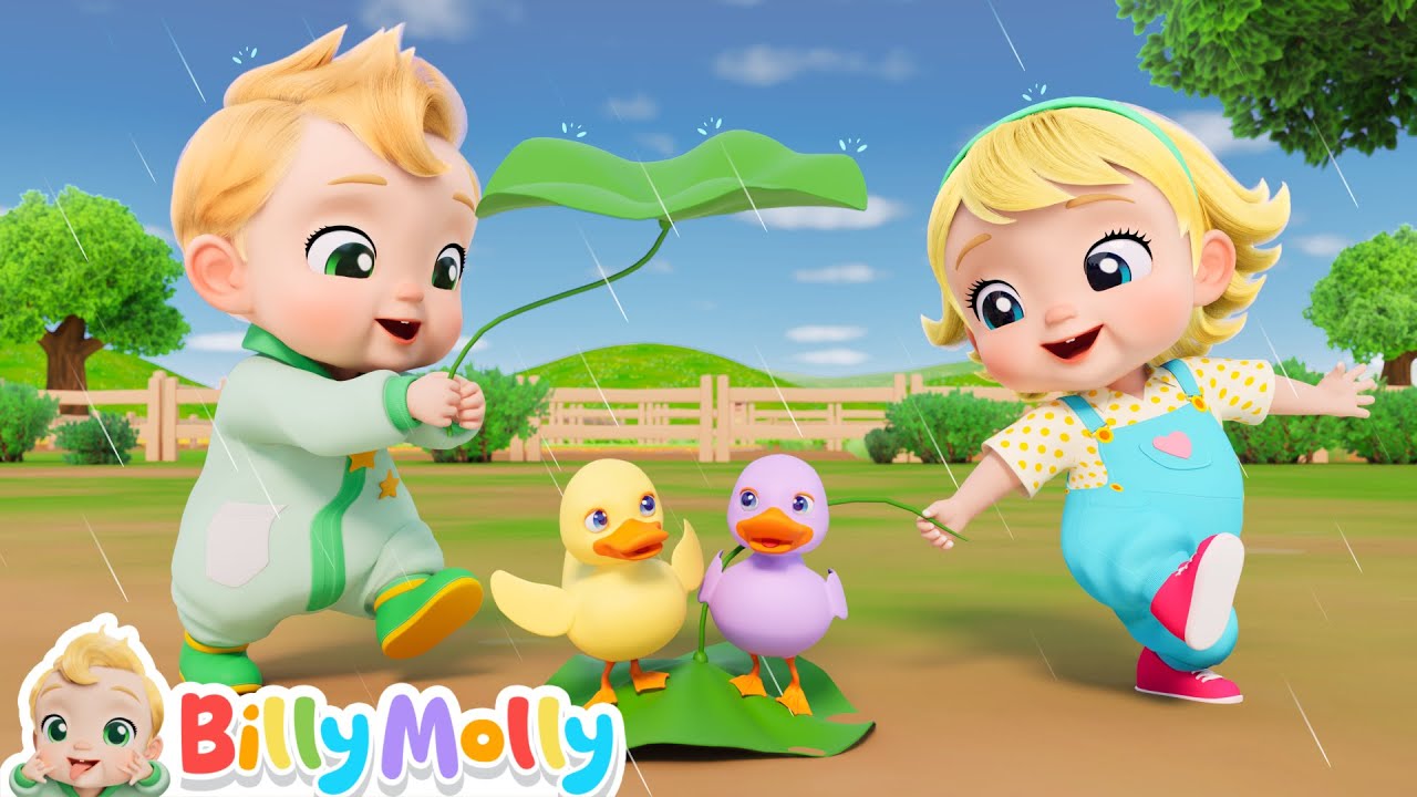 Rainy Day with Five Little Ducks | Learn Count | Billy Molly - Learning Songs - Nursery Rhymes