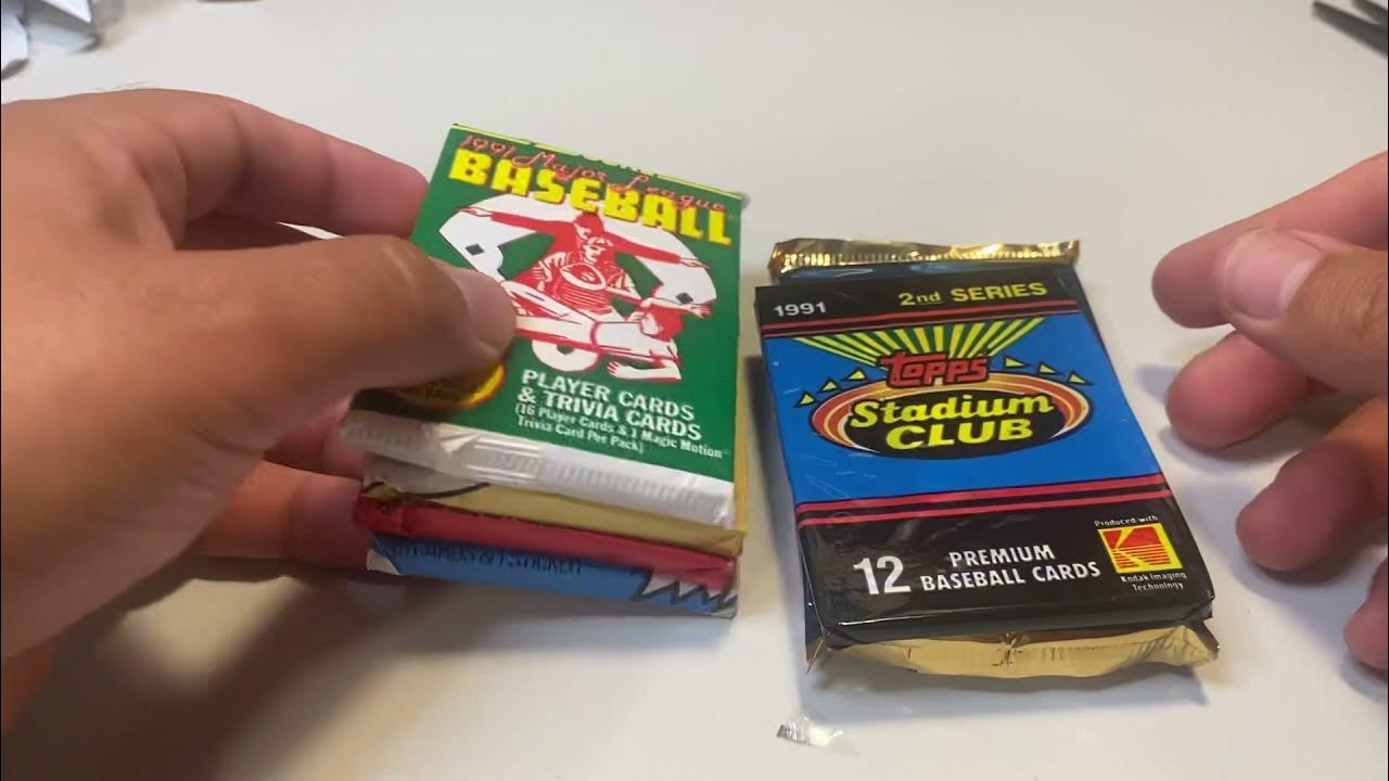ASMR Opening Old Baseball Card Packs / whisper and gum chewing YouTube