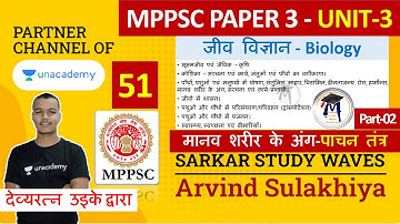 51.MPPSC2020-Paper-3 Unit-3-ScienceAndTechnology||Prellims-मानव शरीर के अंग-पाचन तंत्र P2 By Dev
