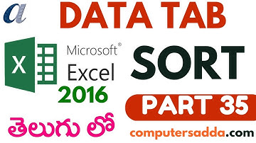 Ms-Excel 2016 in Telugu 35(Sort) (www.computersadda.com)