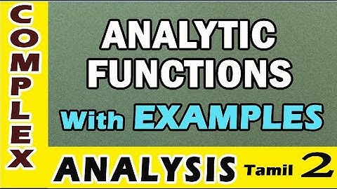 Analytic Functions | Complex Analysis in Tamil | Maths Board Tamil
