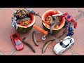 Transformers KO Stop Motion - Sideswipe, HotRod, DINO & Robot in Watermelon Monster Bugs real life!