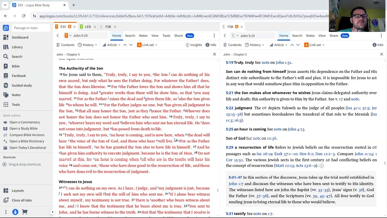 John 5: 19-47 Jesus's authority as the Son of God