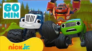 Blaze y Los Monster Machines | ¡Crusher y Pickle contra un Maratón de Blaze! | 1 Hora  | Nick Jr.