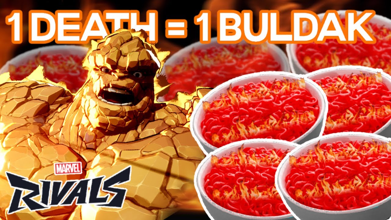 1 death = 1 bite of buldak noodles. HAD MY STOMACH GOIN CRAZY 😭 | Marvel Rivals 