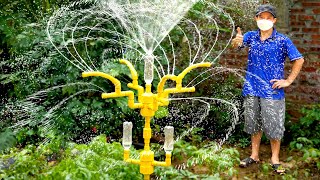 Save water with automatic homemade garden sprinkler | How to DIY