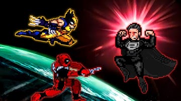Deadpool V2 (New) & Wolverine V4 (New) VS Snyder Superman V3 in Jump Force Mugen