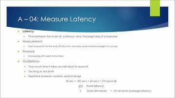 BCBA Exam Prep: A-04 Latency