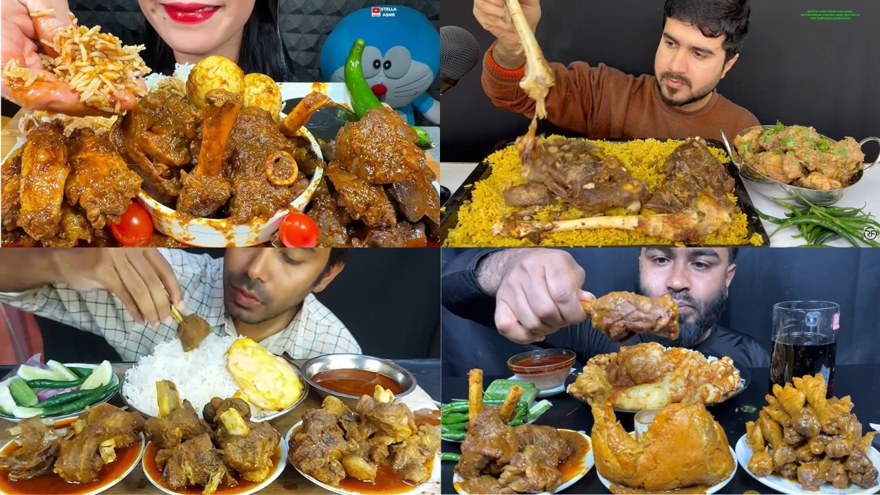 MUTTON CURRY EATING CHALLENGE, MUTTON BIRYANI, CHICKEN CURRY, MUTTON FAT,FEET CURRY,EGGS,EATING SHOW