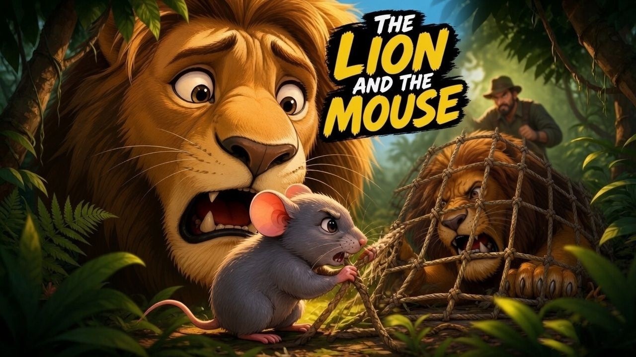 Video thumbnail for The Lion and the Mouse Story | Kindness Never Goes to Waste (English Moral Story)