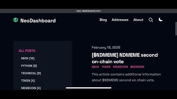 Your Neo Blockchain Companion is here! Explore NeoDashboard Now!