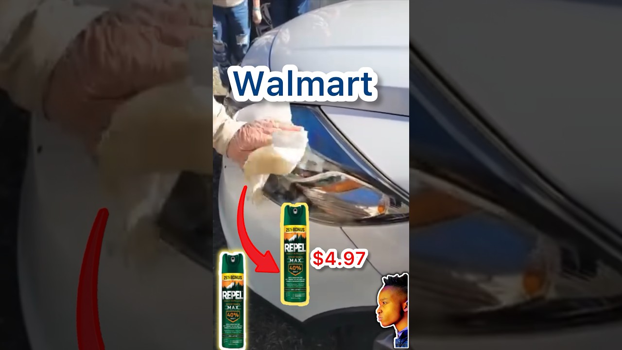 How to clean headlight using REPEL spray 😲 automobile toyotacars 