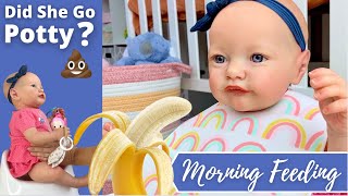 Reborn Baby Morning Feeding & Potty Training With Baby Skya! How Did She Do?
