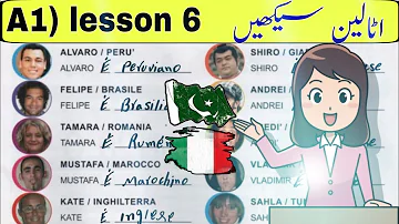 Learn Italian in Urdu | livello A1 | lesson 6 | italian for beginners | Learn Italian with Zunair