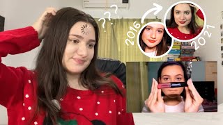 reaccionando a mis videos del 2016 | maquillaje navideño fácil y rápido