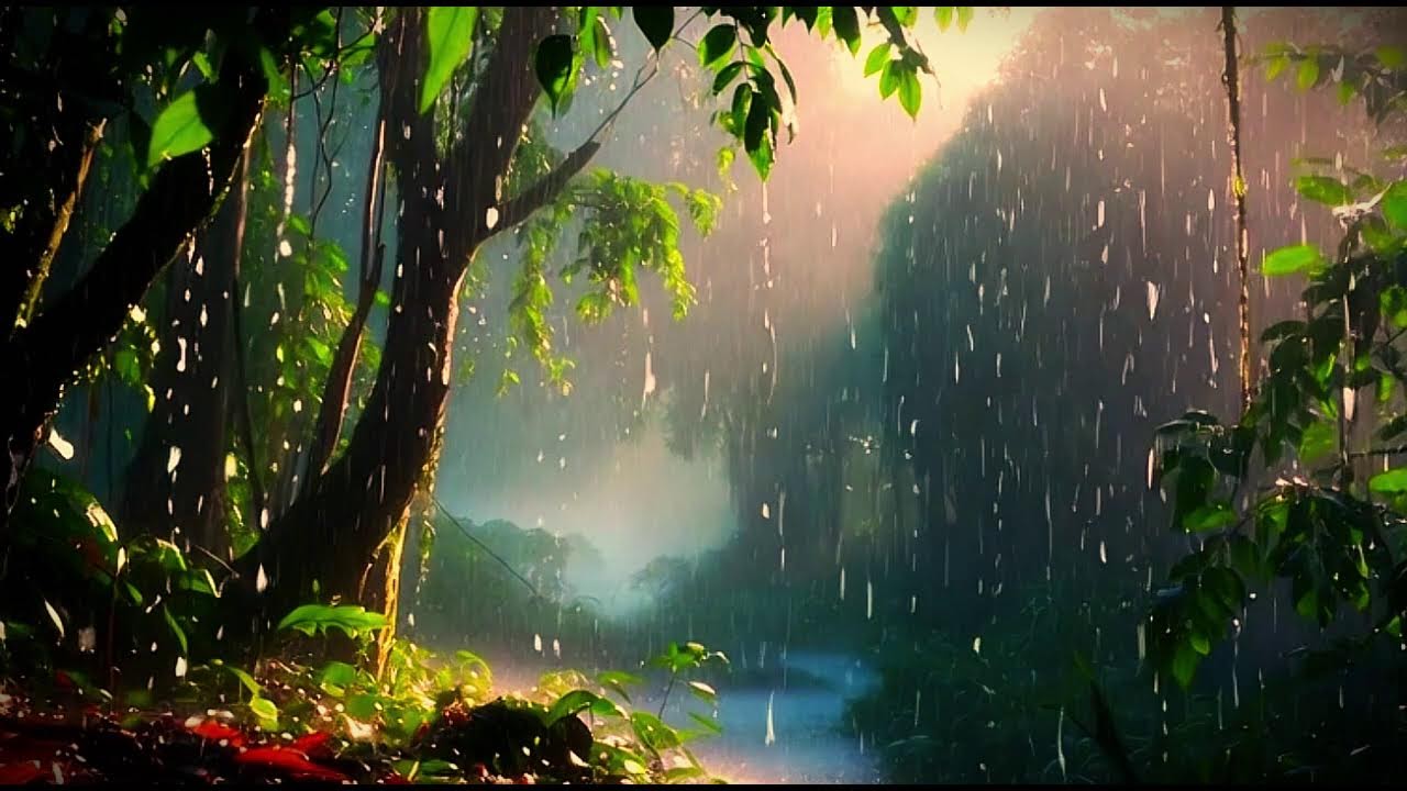 LIVE 24/7  🌿  Sun Rays Through Forest Trees ✨ |  Relax & Unwind  🌙 | Nature Sounds  | Black Screen O