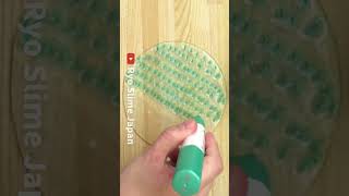 Satisfying Slime Coloring with Metallic Markers! Mixing Green & Blue Markers into Clear Slime!