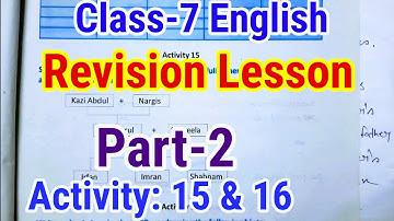 Class-7 English Revision Lesson Part-2 || Solved Activity ||