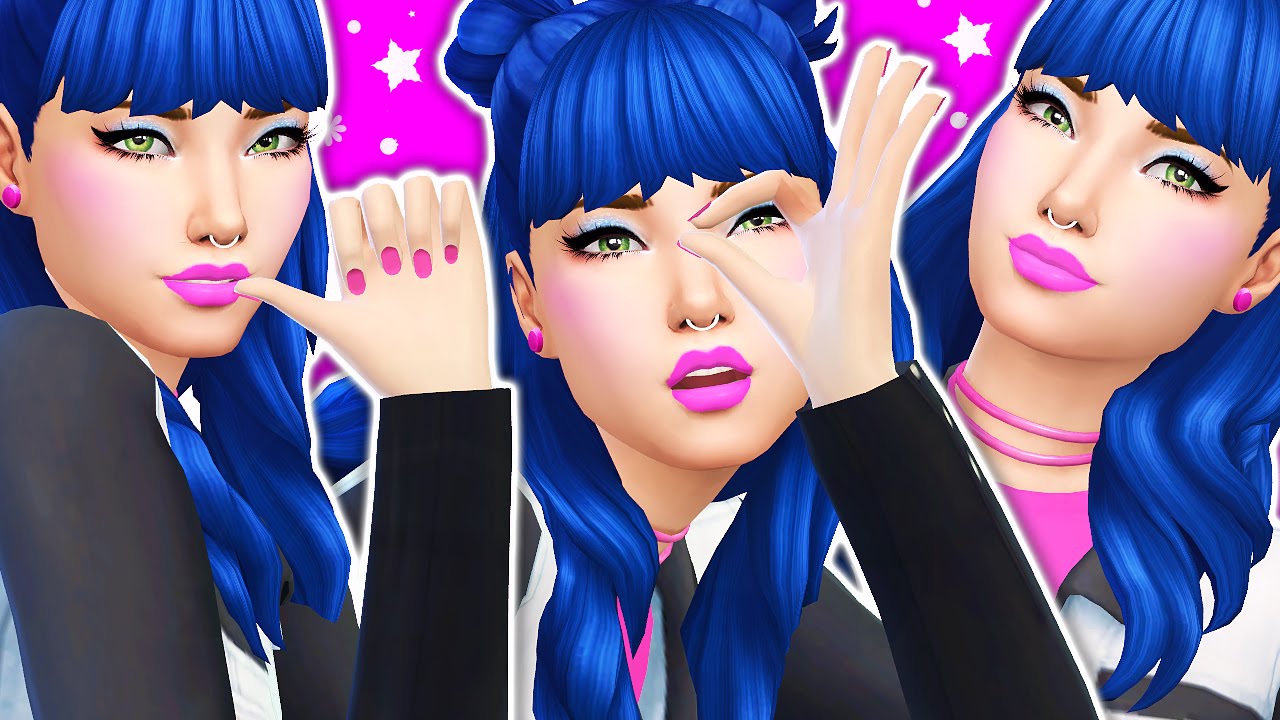 sims4 cc blue hair