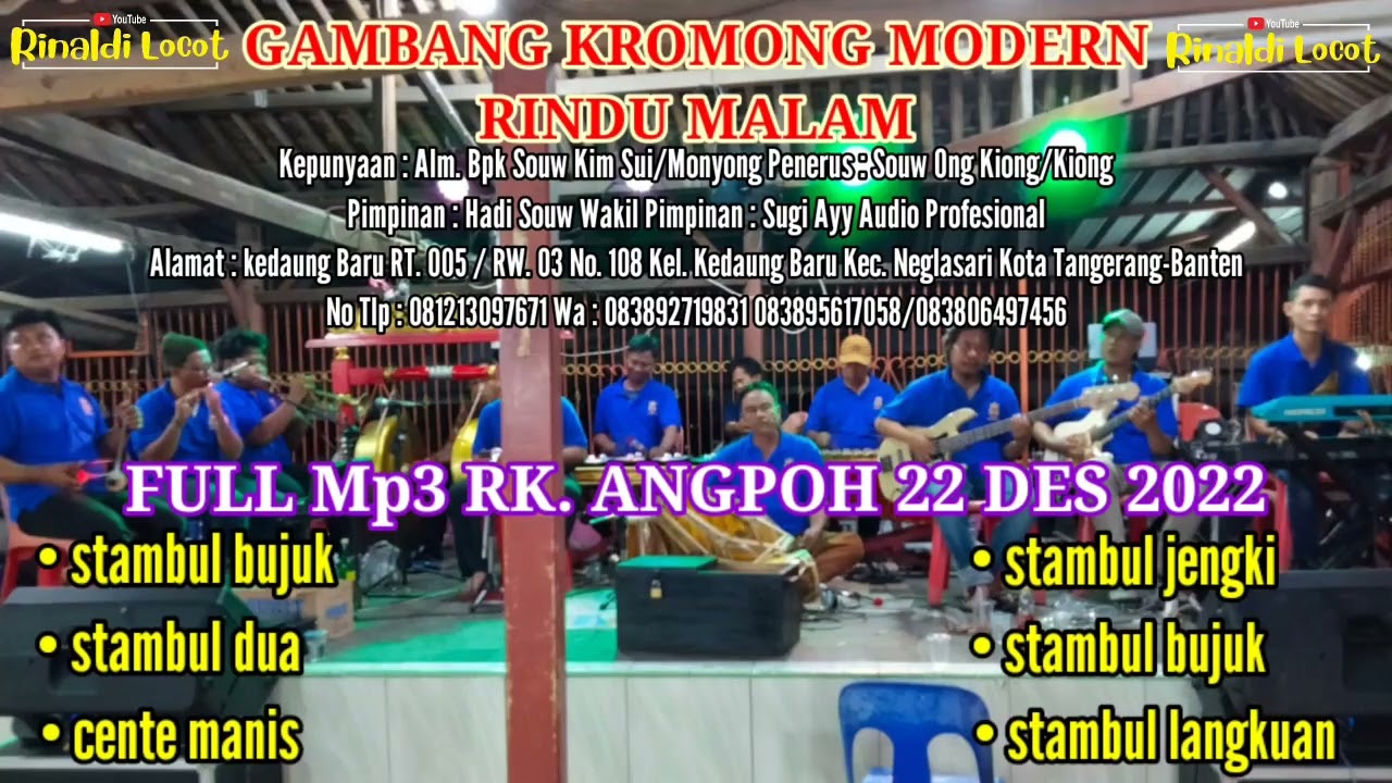 NONSTOP!! Lagu gambang Mp3 1 jam 40 menit Cocok untuk Hari IMLEK - GK. Rindu Malam