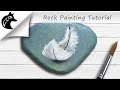 Simple rock painting tutorial  how to paint a feather