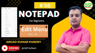 Edit Menu || Part B || Cut, Copy, Paste || Notepad Tutorials for Beginners || by #angadpandey #adca