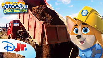 Let's Build with a Dump Truck with Pupstruction Construction! 🚛🐶 | @disneyjr