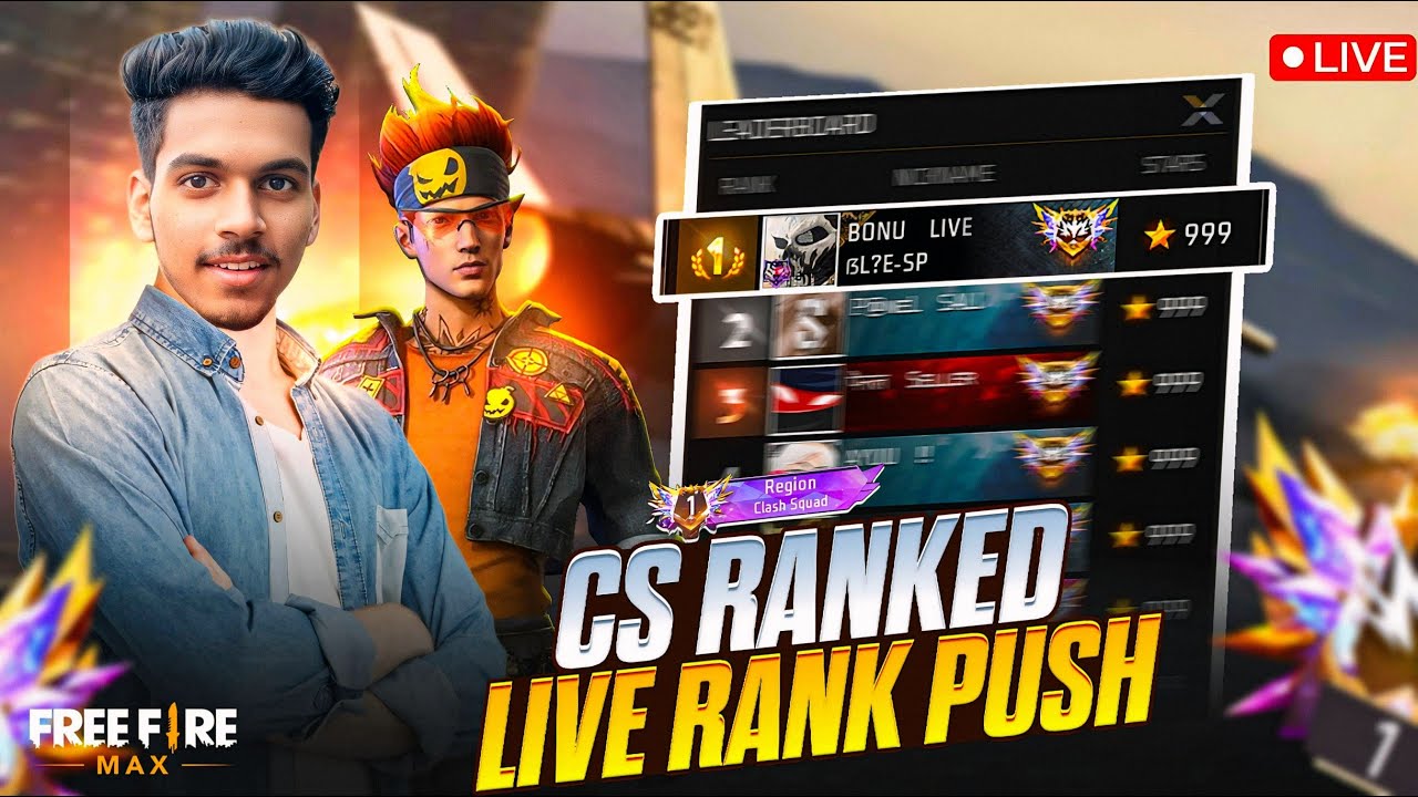 DAY - 21 🛑[ LIVE ] NEW SEASON CS RANK 🏆🗿 REGION TOP 1 PUSH GARENA ...