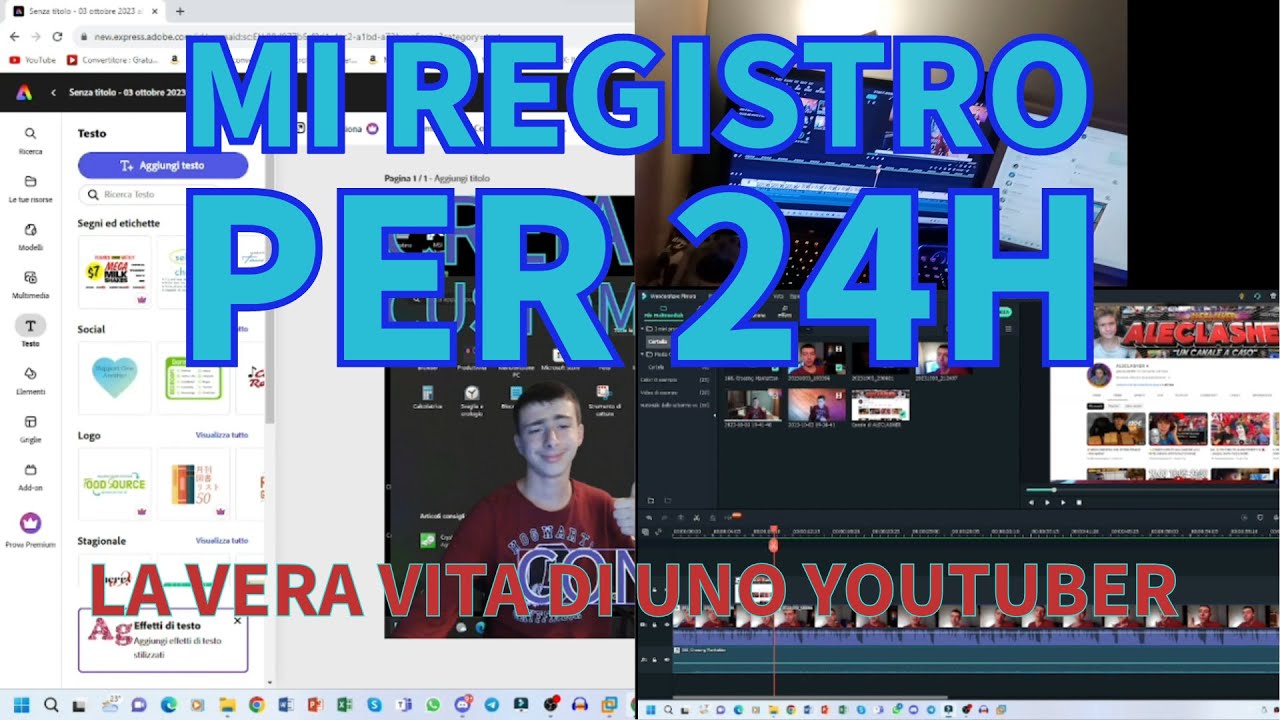 Mi registro per 24h - LA VERA VITA DI UNO YOUTUBER (copiato da