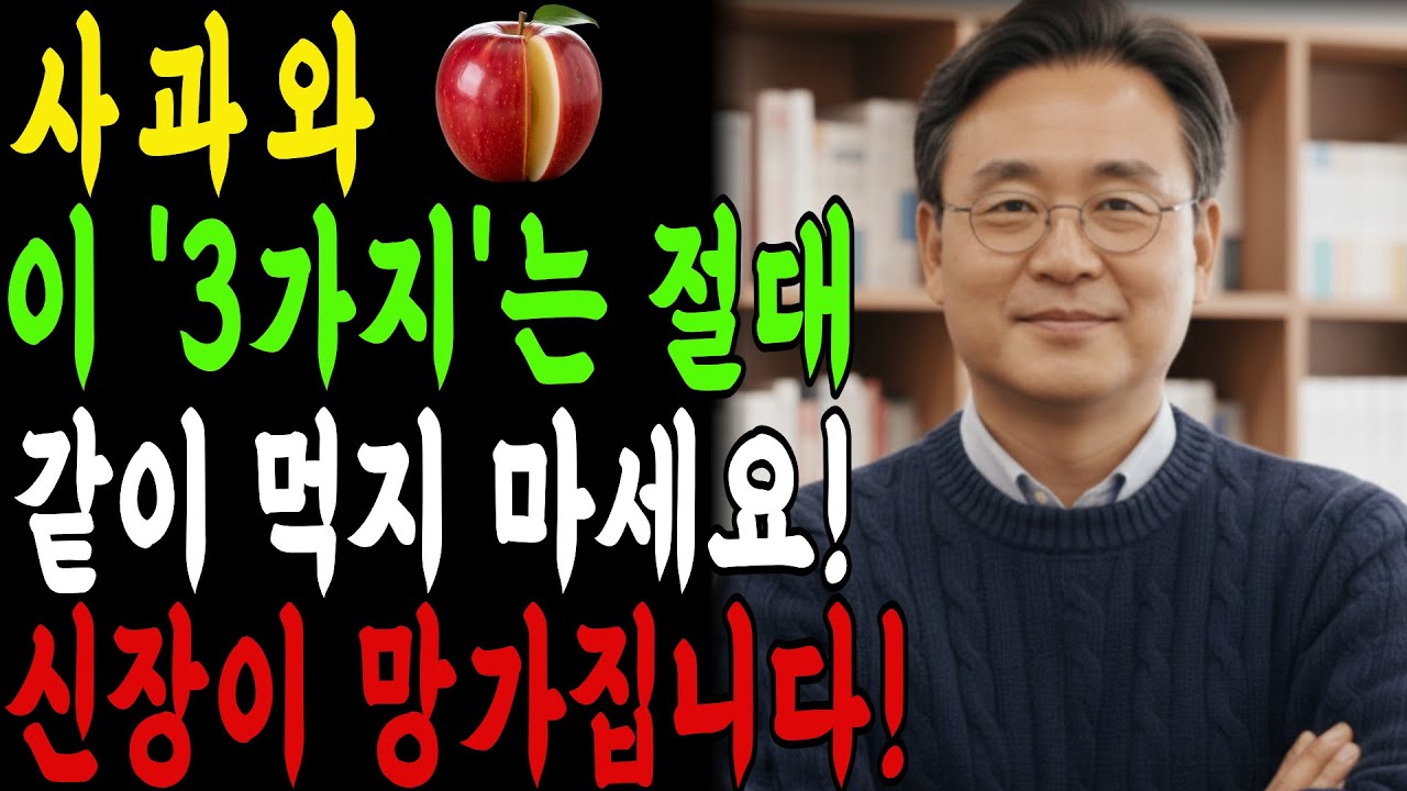 사과와 '3가지' 같이 먹으면 신장 투석까지 가게 됩니다 | 절대 먹지 마세요 | 신장건강 | 신장에나쁜음식 | 노후건강 |
