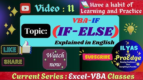 Excel-VBA ( VBA-IF ( IF-ELSE ) )