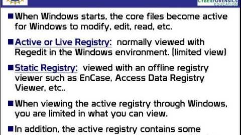 Windows Registry 1 of 3