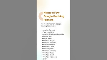 Important Google Ranking Factors?