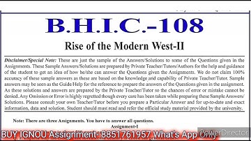 BHIC 108 Solved Assignment 2023-24 | BHIC 108 Solved Assignment 2023-2024 In English | BHIC 108 BAG