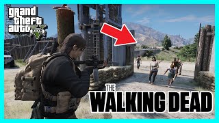 【阿航】GTA5 陰屍路 喪屍入侵? 營地大門壞了! 想辦法修補起來 | The Walking Dead 戴瑞生存日記番外篇01