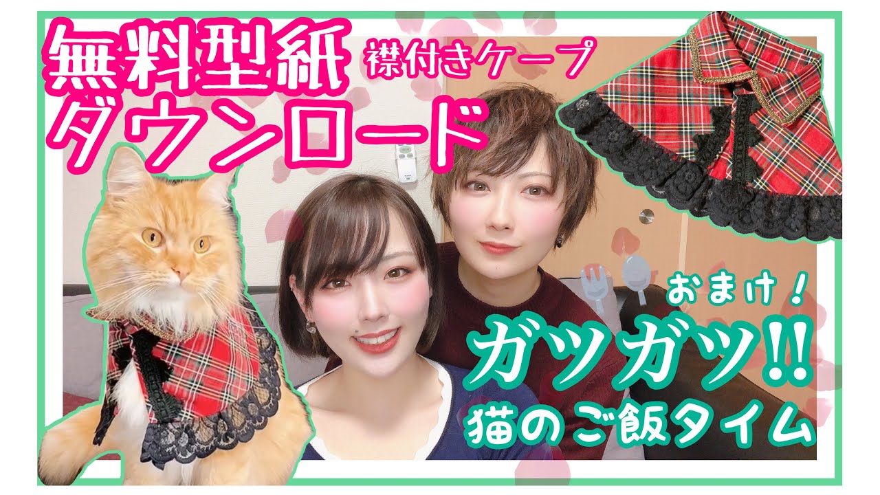 無料型紙 猫用付け襟と猫用ケープの作り方 Youtube